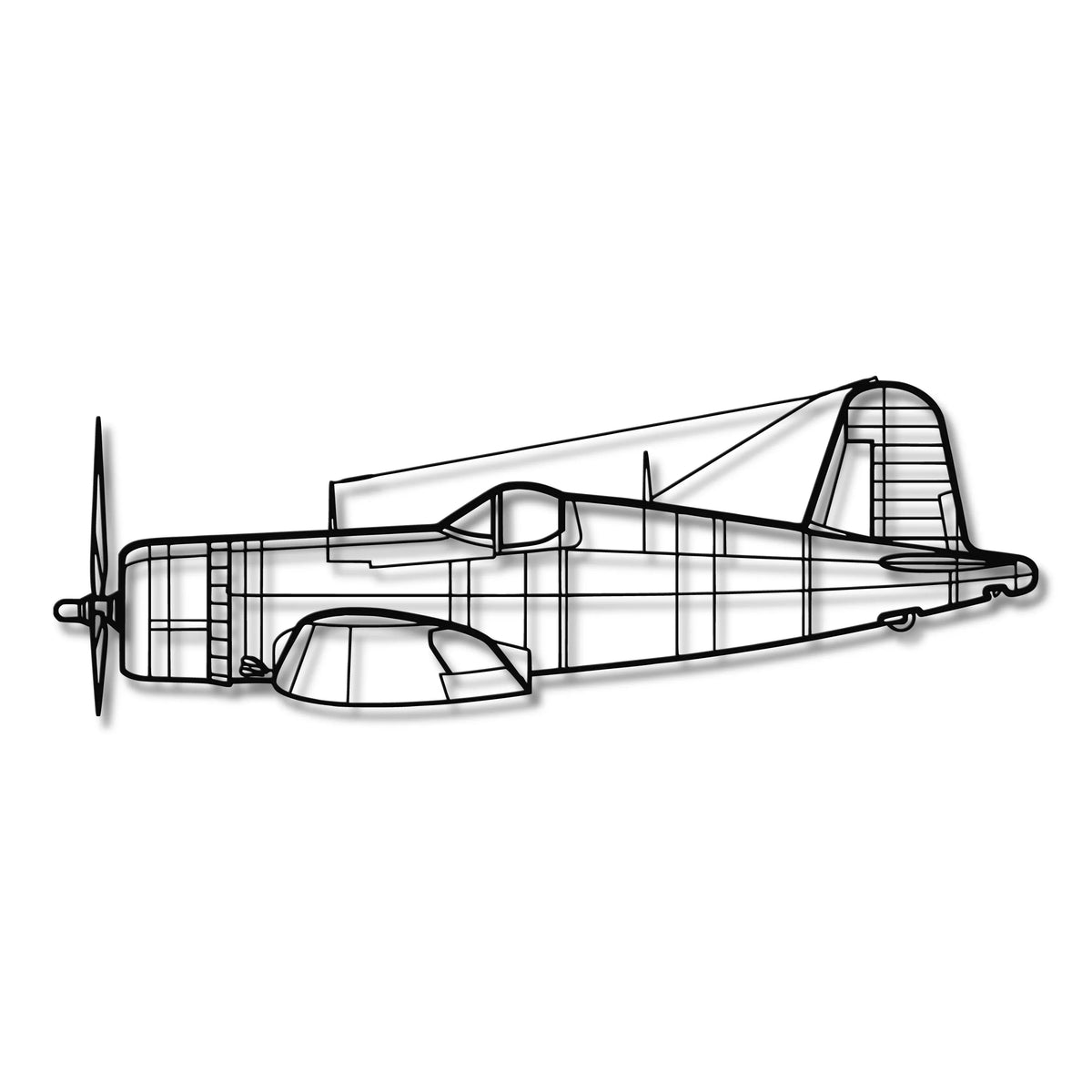 F4U 1A Corsair - Metalowa dekoracja ścienna - szczegółowy model 3D ze stali