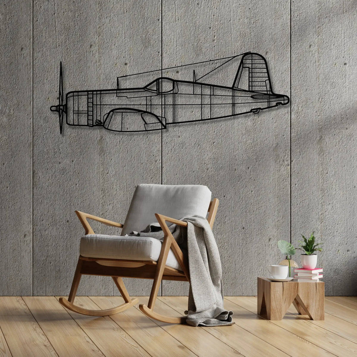 F4U 1A Corsair - Metalowa dekoracja ścienna - aranżacja w stylu loftowym