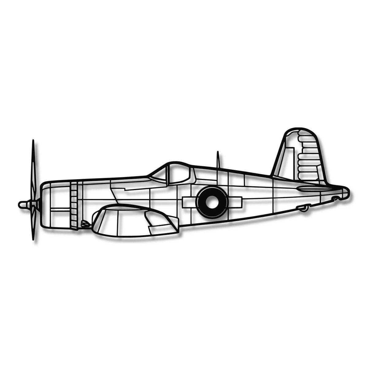 Vought F4U Corsair - Metalowa dekoracja ścienna - szczegółowy model 3D ze stali