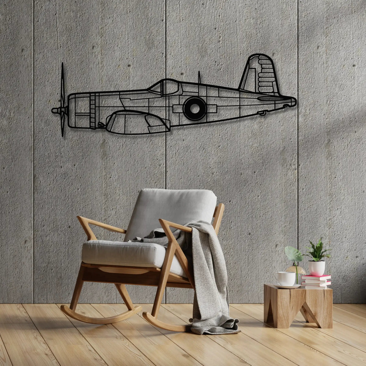 Vought F4U Corsair - Metalowa dekoracja ścienna - aranżacja w stylu loftowym
