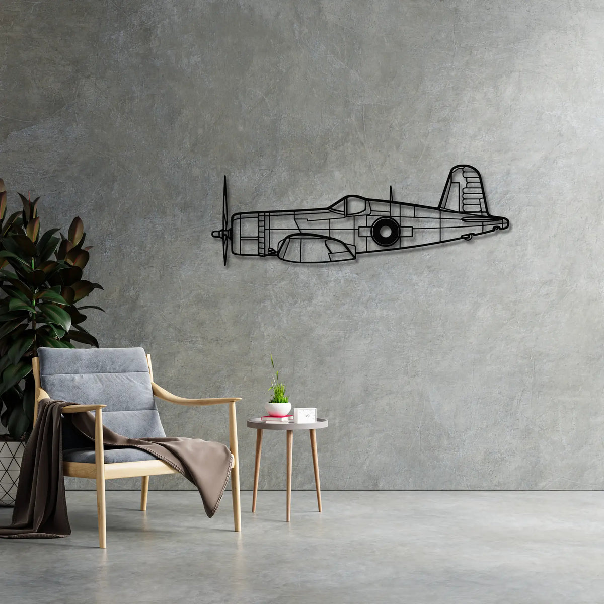 Vought F4U Corsair - Metalowa dekoracja ścienna - metalowa ozdoba we wnętrzu industrialnym