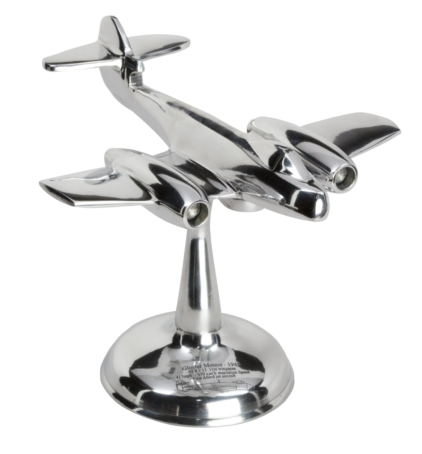 Gloster Meteor - Aluminiowy Gabinetowy Model Samolotu | Aircraft Sketches