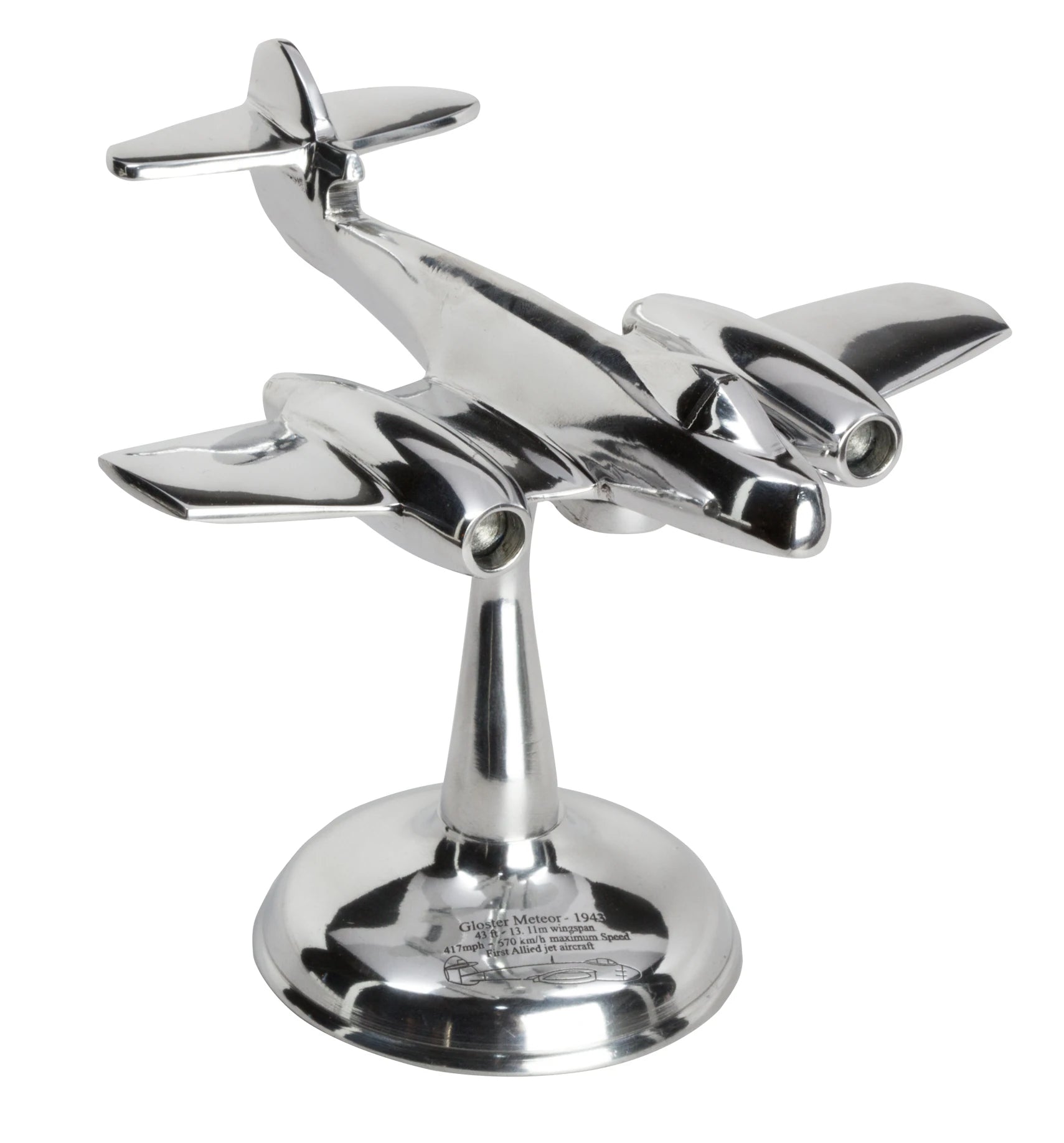 Gloster Meteor - Aluminiowy Gabinetowy Model Samolotu | Aircraft Sketches