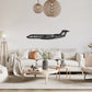 Gulfstream G700 - Metalowa dekoracja ścienna - prezentacja w nowoczesnej sypialni