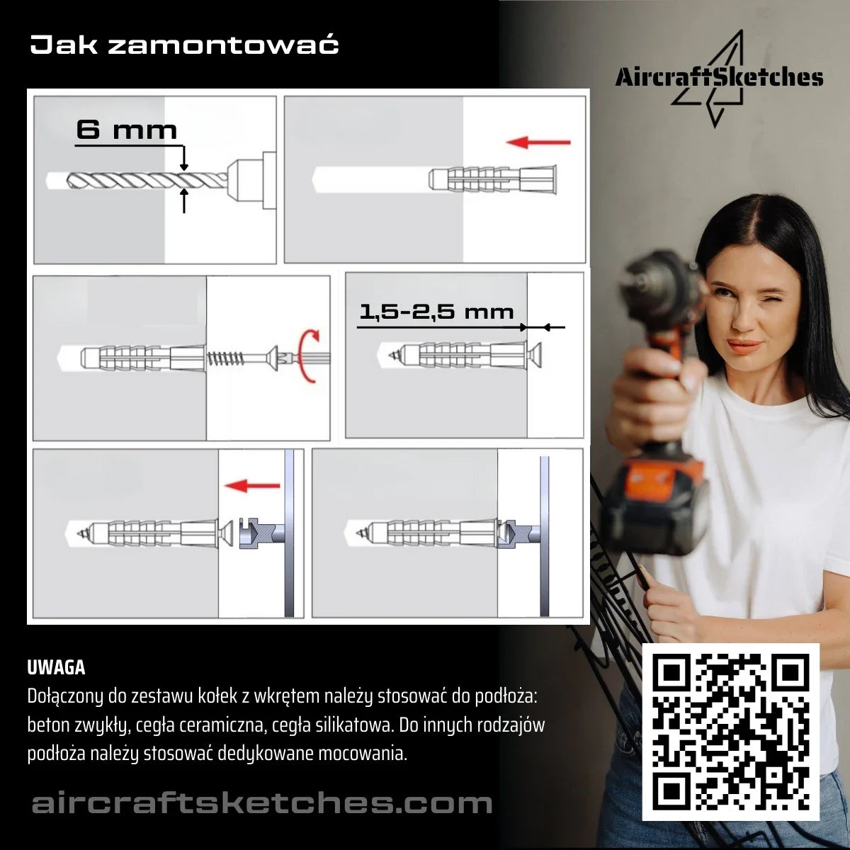 Instrukcja bezinwazyjnego montażu na ścianie