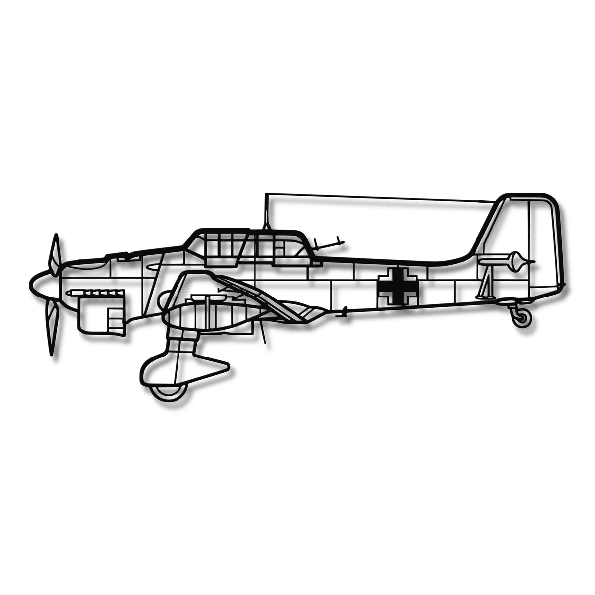 Junkers Ju 87 - Metalowa dekoracja ścienna - szczegółowy model 3D ze stali