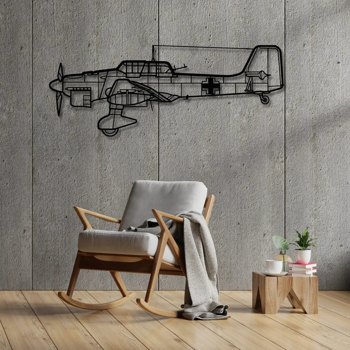Junkers Ju 87 - Metalowa dekoracja ścienna - aranżacja w stylu loftowym