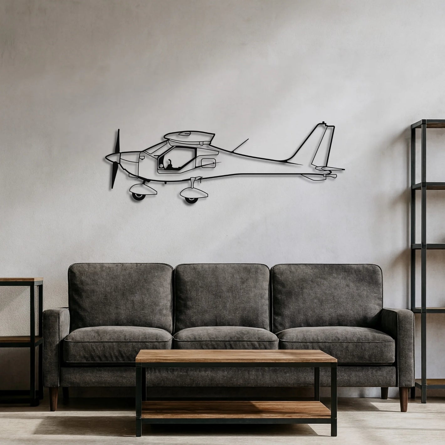 KR-030 Topaz – Metalowa sylwetka na ścianę | Aircraft Sketches