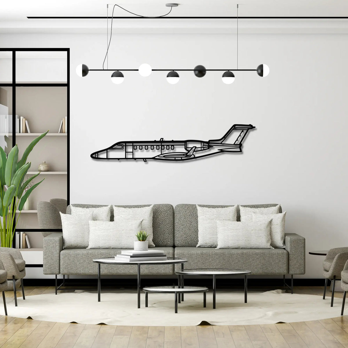 Learjet 75 - Metalowa dekoracja ścienna - aranżacja w stylu loftowym