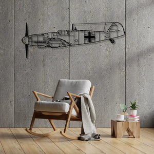 Aranżacja loftowa z wykorzystaniem - Messerschmitt Bf 109 – Metalowa sylwetka na ścianę