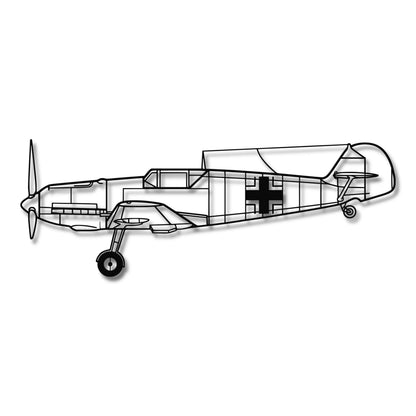 Messerschmitt Bf 109 - Metalowa dekoracja ścienna - szczegółowy model 3D ze stali