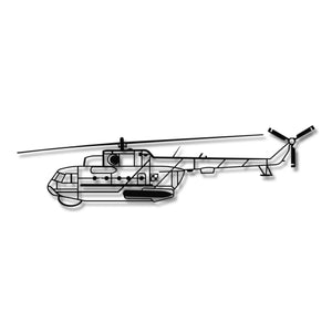 Mi-14 (Polska Szachownica) – Metalowa sylwetka na ścianę - precyzyjne detale metalowego modelu