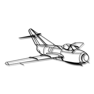 MiG-15 – Metalowa sylwetka na ścianę - precyzyjne detale metalowego modelu