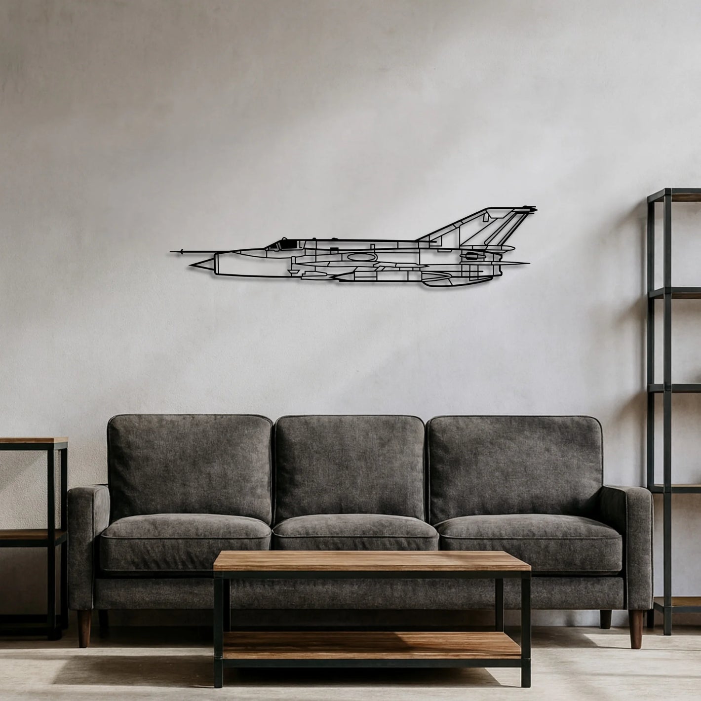 MiG-21bis – Metalowa sylwetka na ścianę