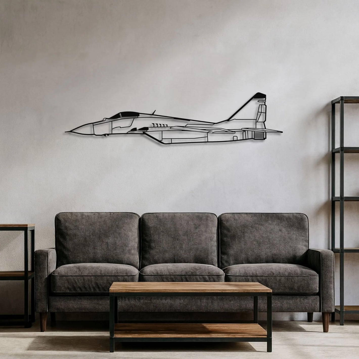 MiG-29 – Metalowa sylwetka na ścianę