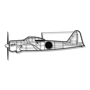 Mitsubishi A6M Zero – Metalowa sylwetka na ścianę - precyzyjne detale metalowego modelu