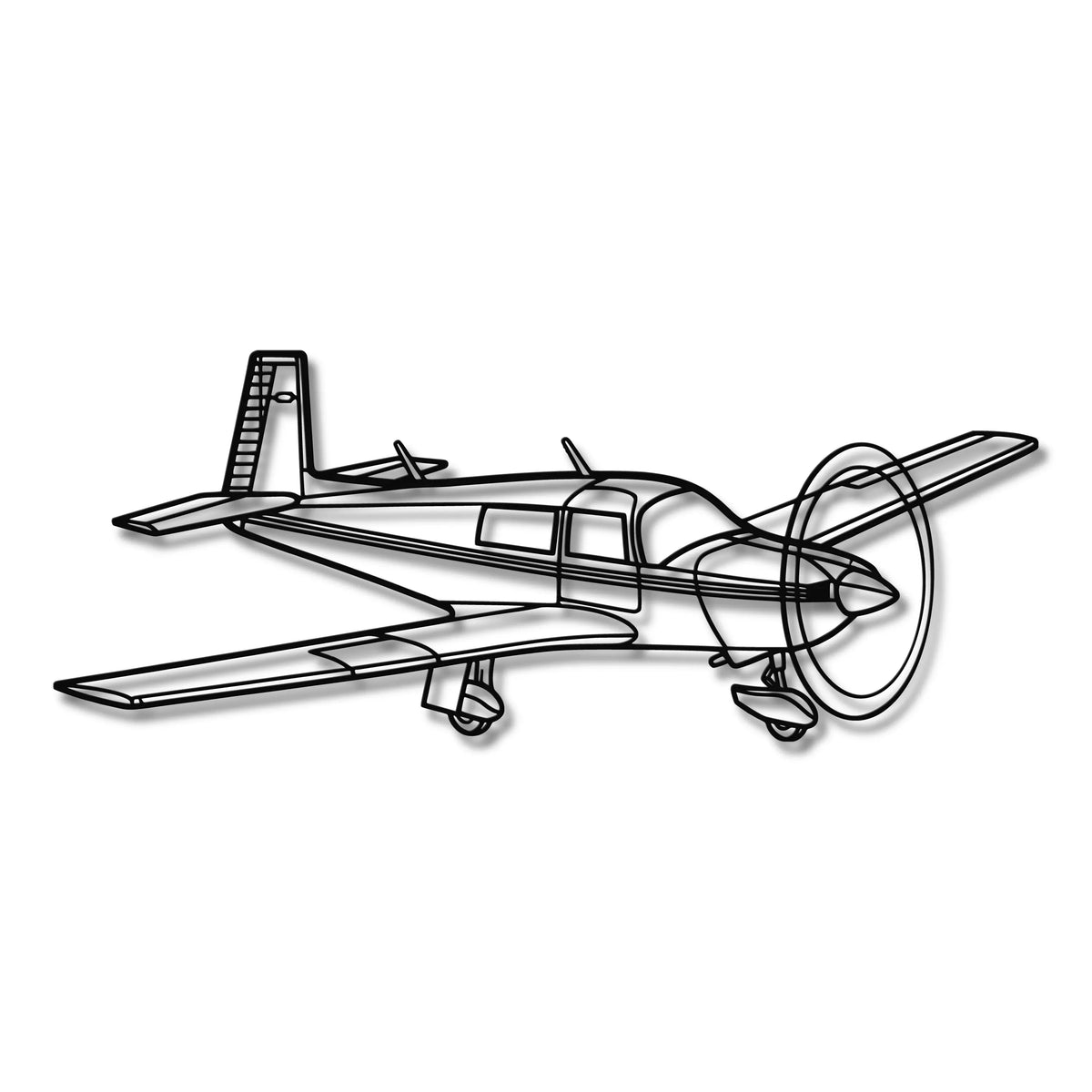 Mooney M20J - Metalowa dekoracja ścienna - szczegółowy model 3D ze stali