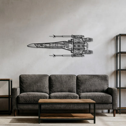 Metalowa dekoracja ścienna – inspirowany legendarnym myśliwcem sci-fi | Aircraft Sketches