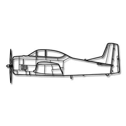 North American T-28 Trojan - Metalowa dekoracja ścienna - szczegółowy model 3D ze stali