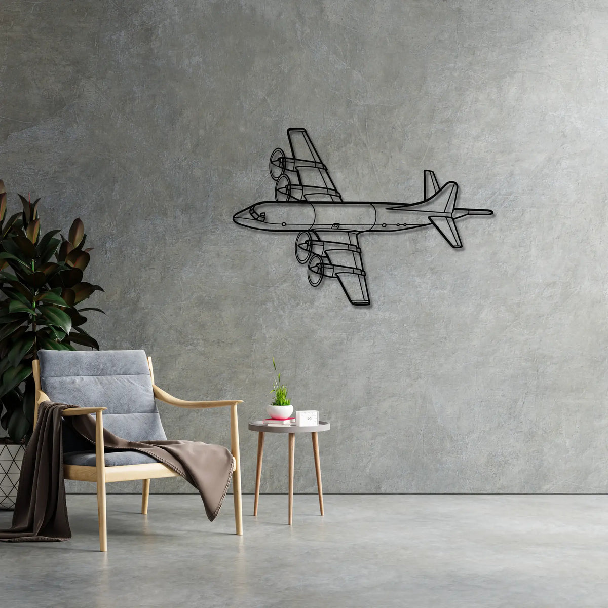 Lockheed P-3C Orion - Metalowa dekoracja ścienna - metalowa ozdoba we wnętrzu industrialnym