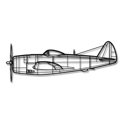 Republic P-47D Thunderbolt - Metalowa dekoracja ścienna - szczegółowy model 3D ze stali