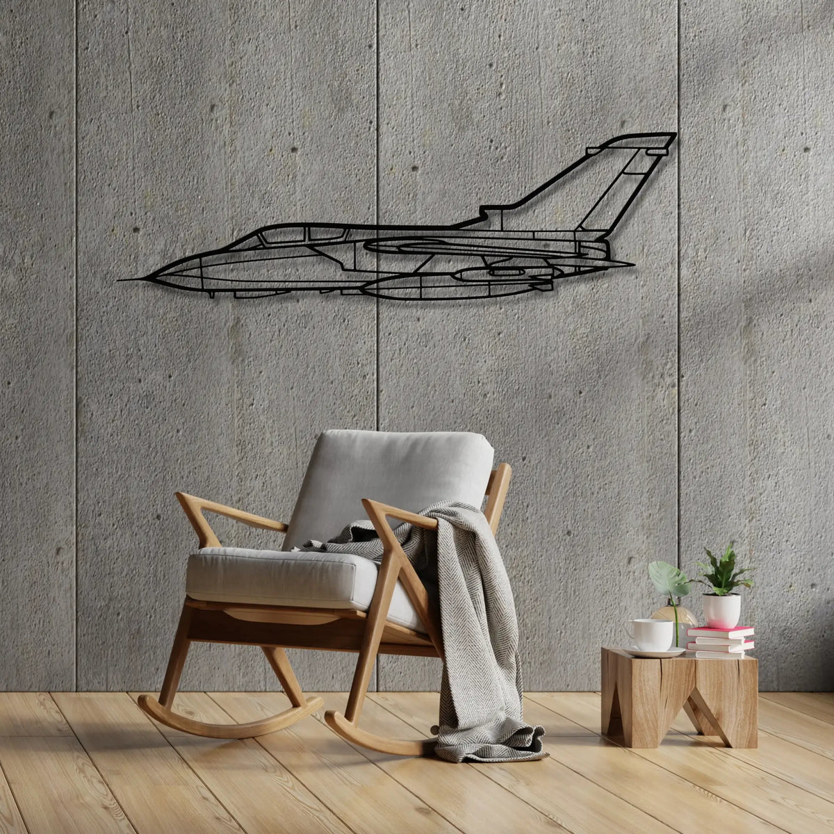 Panavia Tornado – Metalowa dekoracja ścienna - aranżacja w stylu loftowym