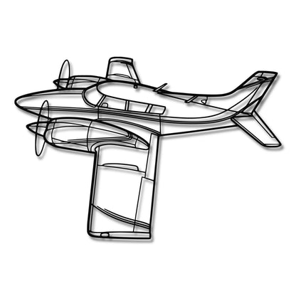 Piper PA-30 Twin Comanche - Metalowa dekoracja ścienna - szczegółowy model 3D ze stali