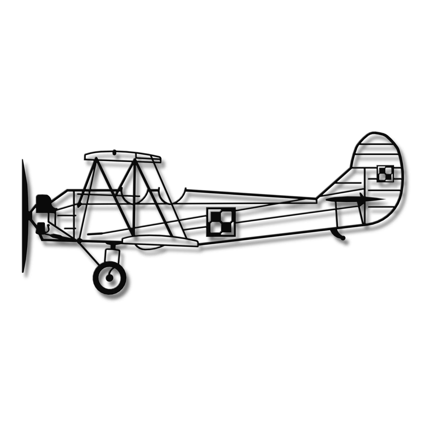 Po-2 (Kukuruźnik) - (Polska Szachownica) – Metalowa sylwetka na ścianę - precyzyjne detale metalowego modelu