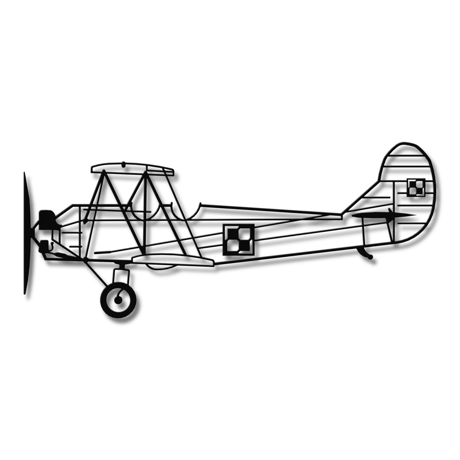 Po-2 (Kukuruźnik) - (Polska Szachownica) – Metalowa sylwetka na ścianę - precyzyjne detale metalowego modelu