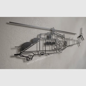Mi-24W (Hind) - metalowy model na ścianę