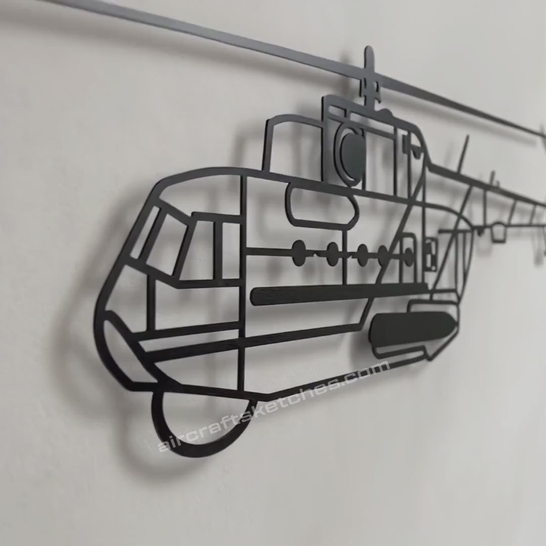 Mi-14 metalowy model na ścianę