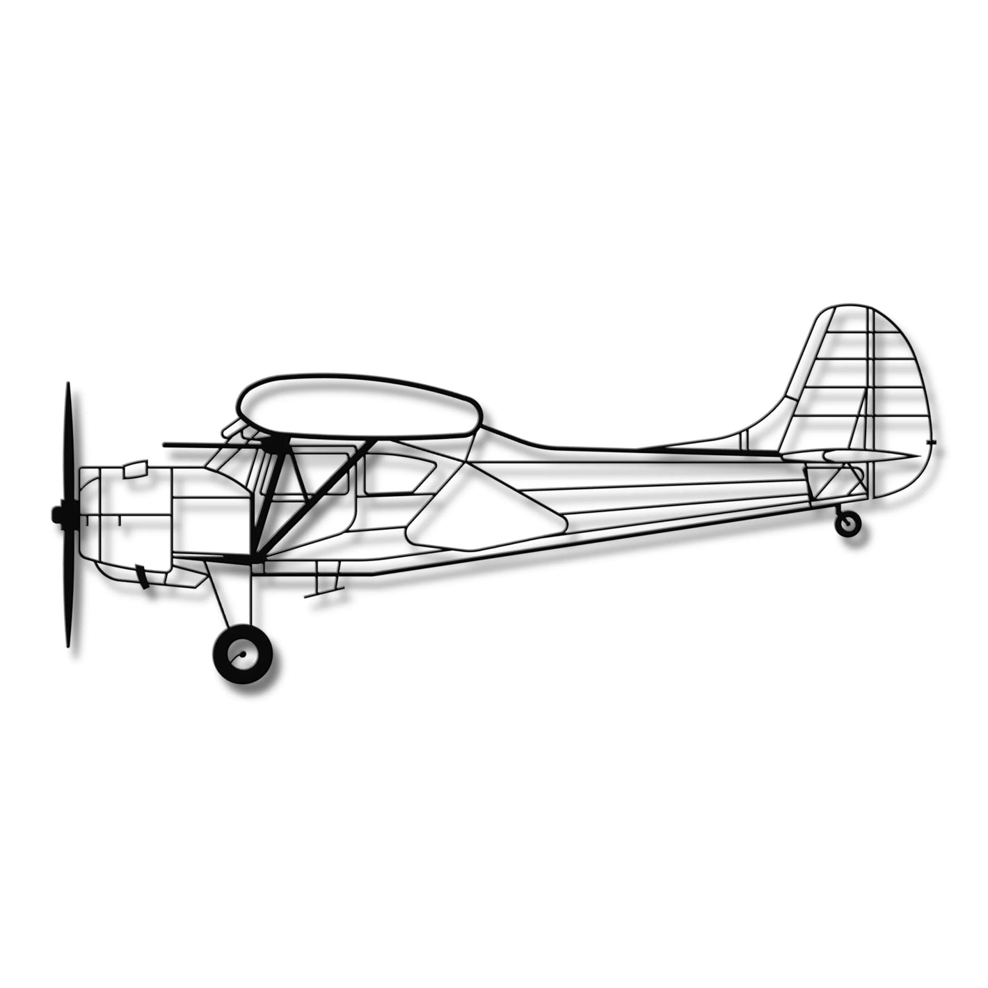 PZL 101 Gawron – Metalowa sylwetka na ścianę - precyzyjne detale metalowego modelu