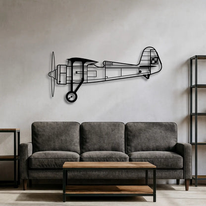PZL P.11c (Polska Szachownica) – Metalowa sylwetka na ścianę | Aircraft Sketches