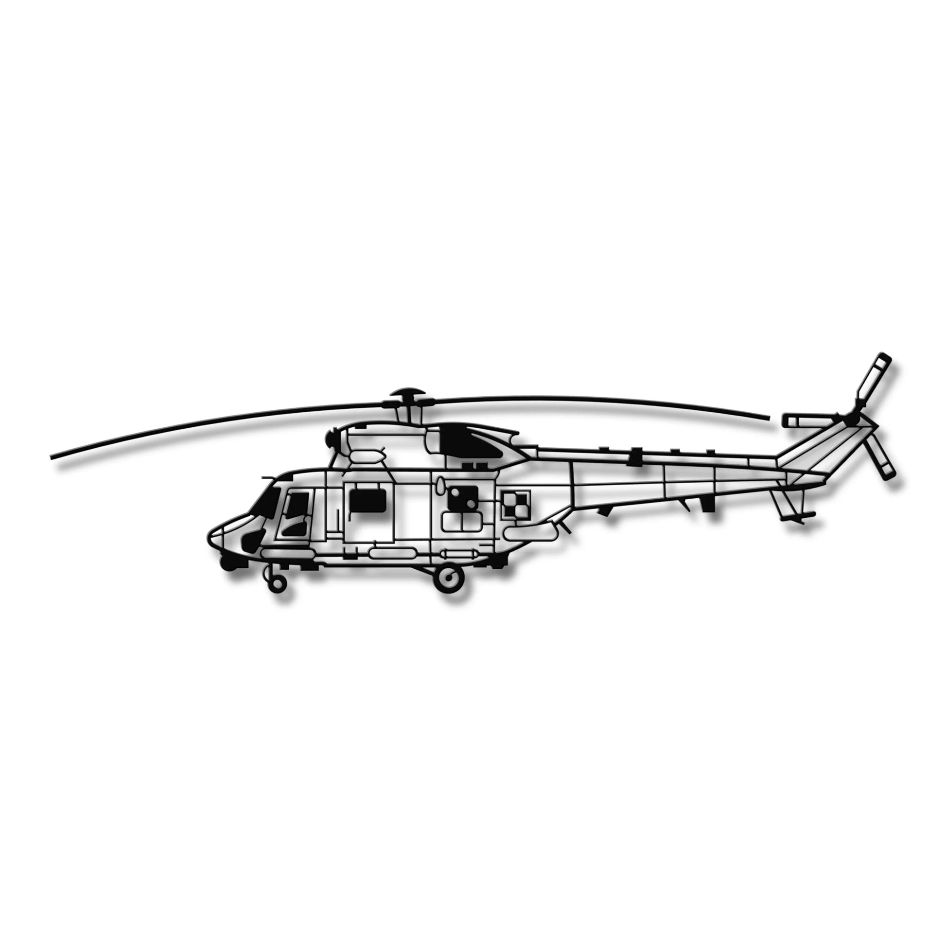 PZL W-3 Sokół (Polska Szachownica) – Metalowa sylwetka na ścianę - precyzyjne detale metalowego modelu