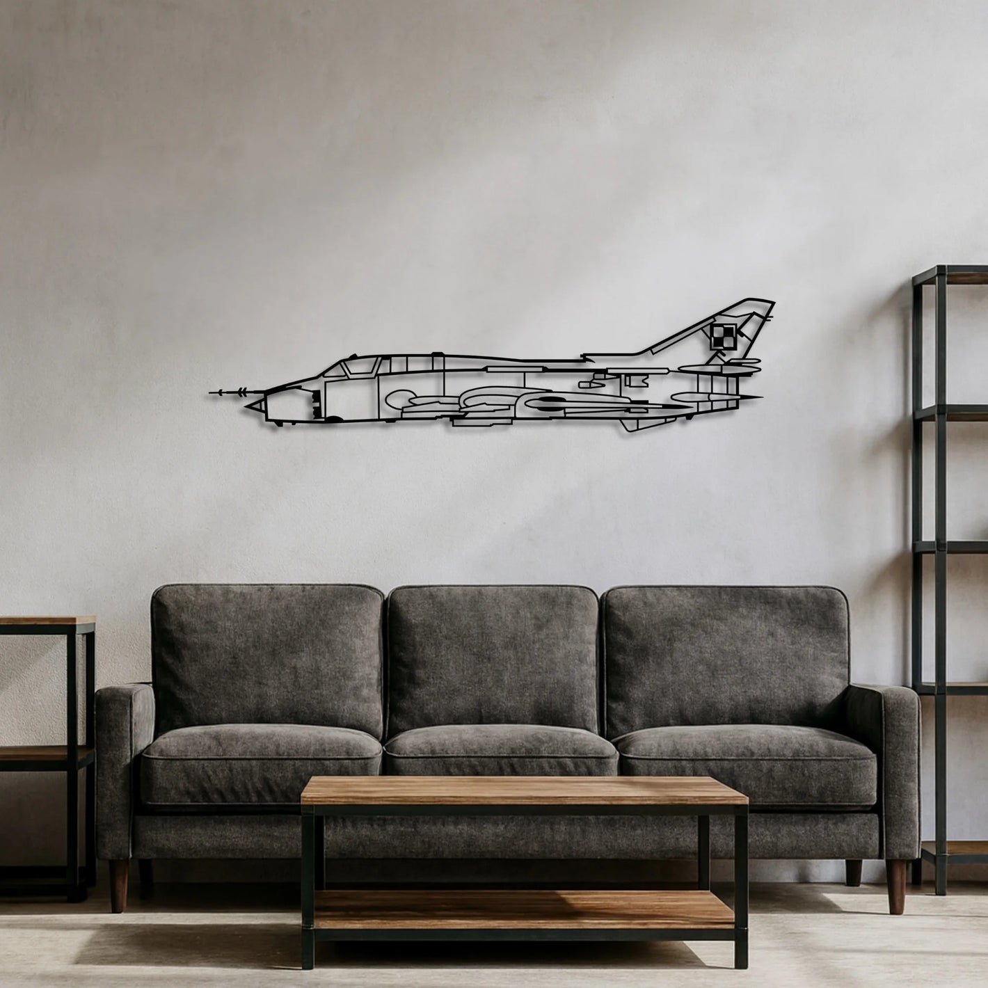 Su-22 (Fitter) - (Polska Szachownica) – Metalowa sylwetka na ścianę