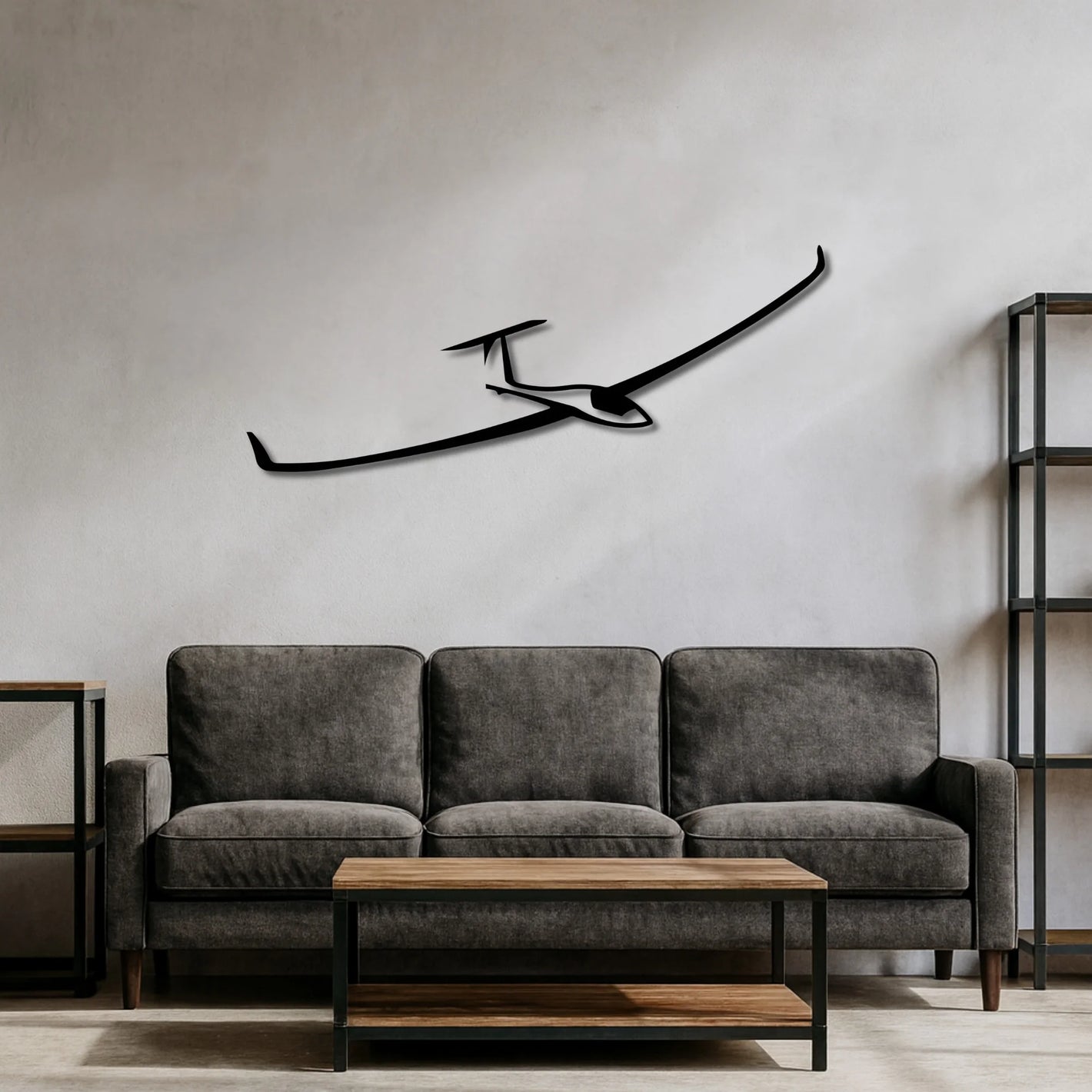 Szybowiec – Metalowa sylwetka na ścianę