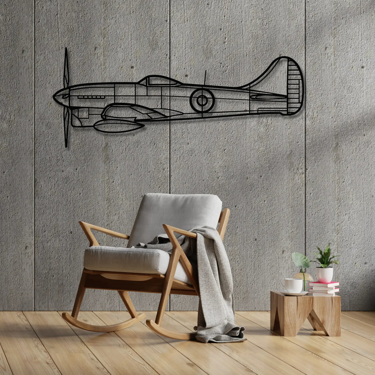 Hawker Tempest Mk V - Metalowa dekoracja ścienna - aranżacja w stylu loftowym