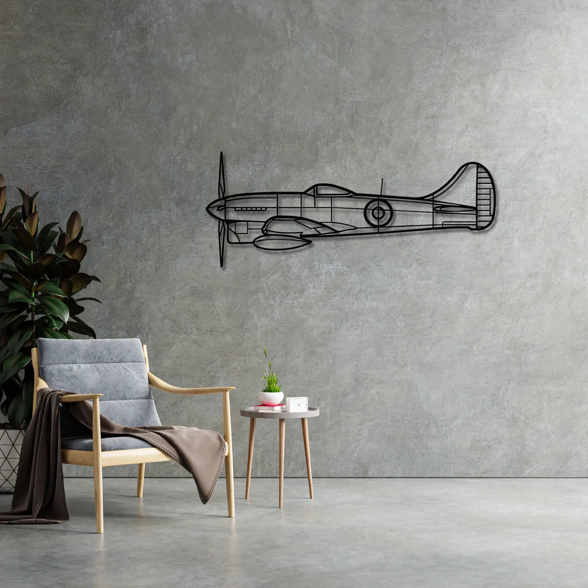 Hawker Tempest Mk V - Metalowa dekoracja ścienna - metalowa ozdoba we wnętrzu industrialnym