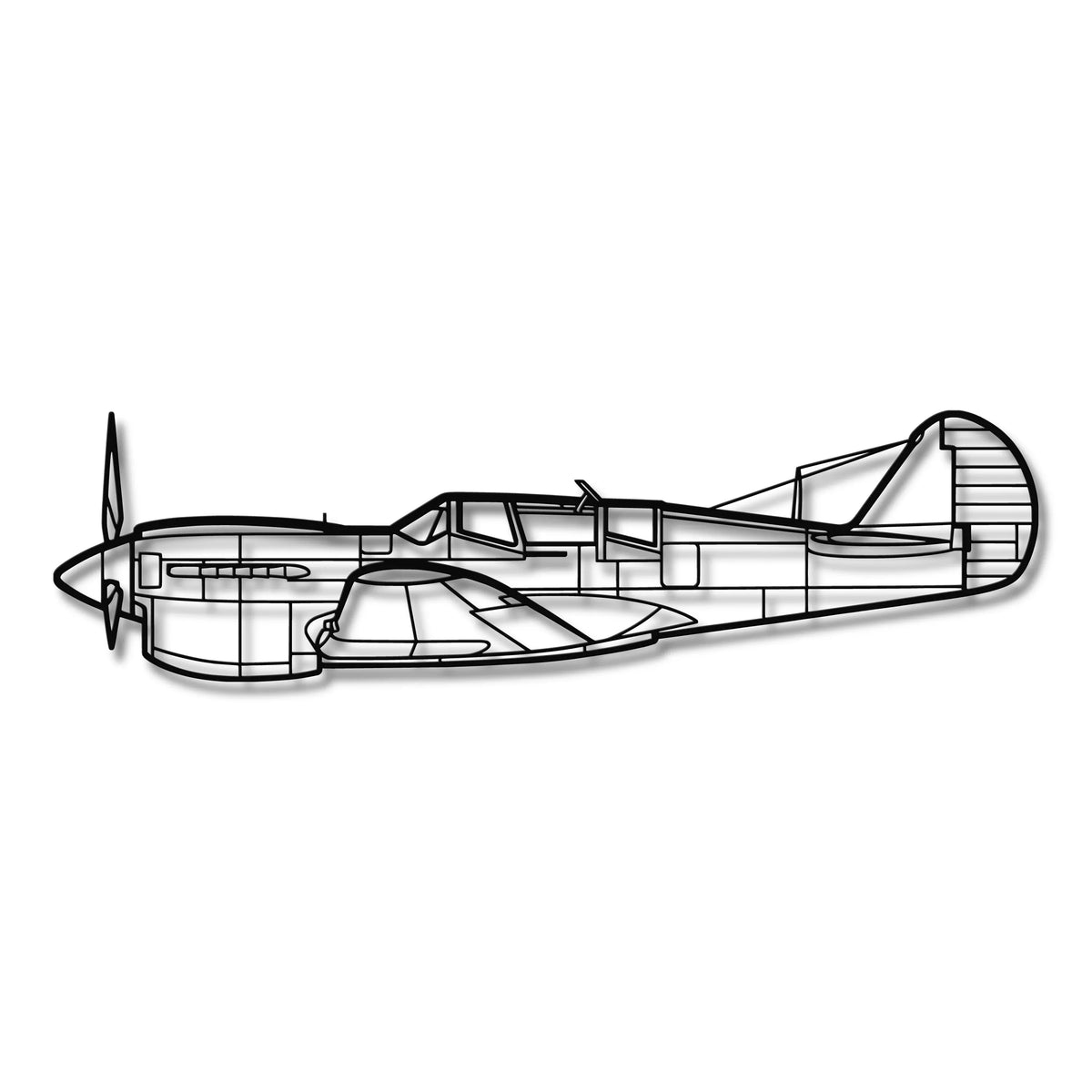 Curtiss P-40N Warhawk - Metalowa dekoracja ścienna - szczegółowy model 3D ze stali