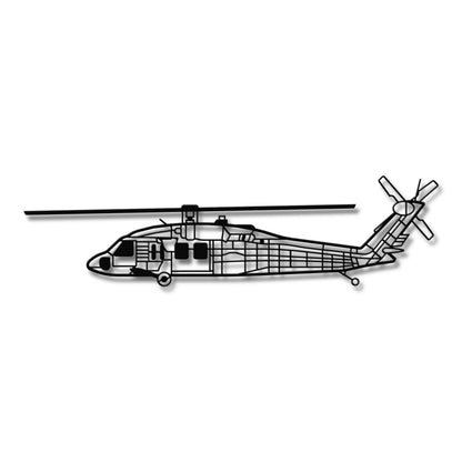 UH 60 Black Hawk – Metalowa sylwetka na ścianę - precyzyjne detale metalowego modelu