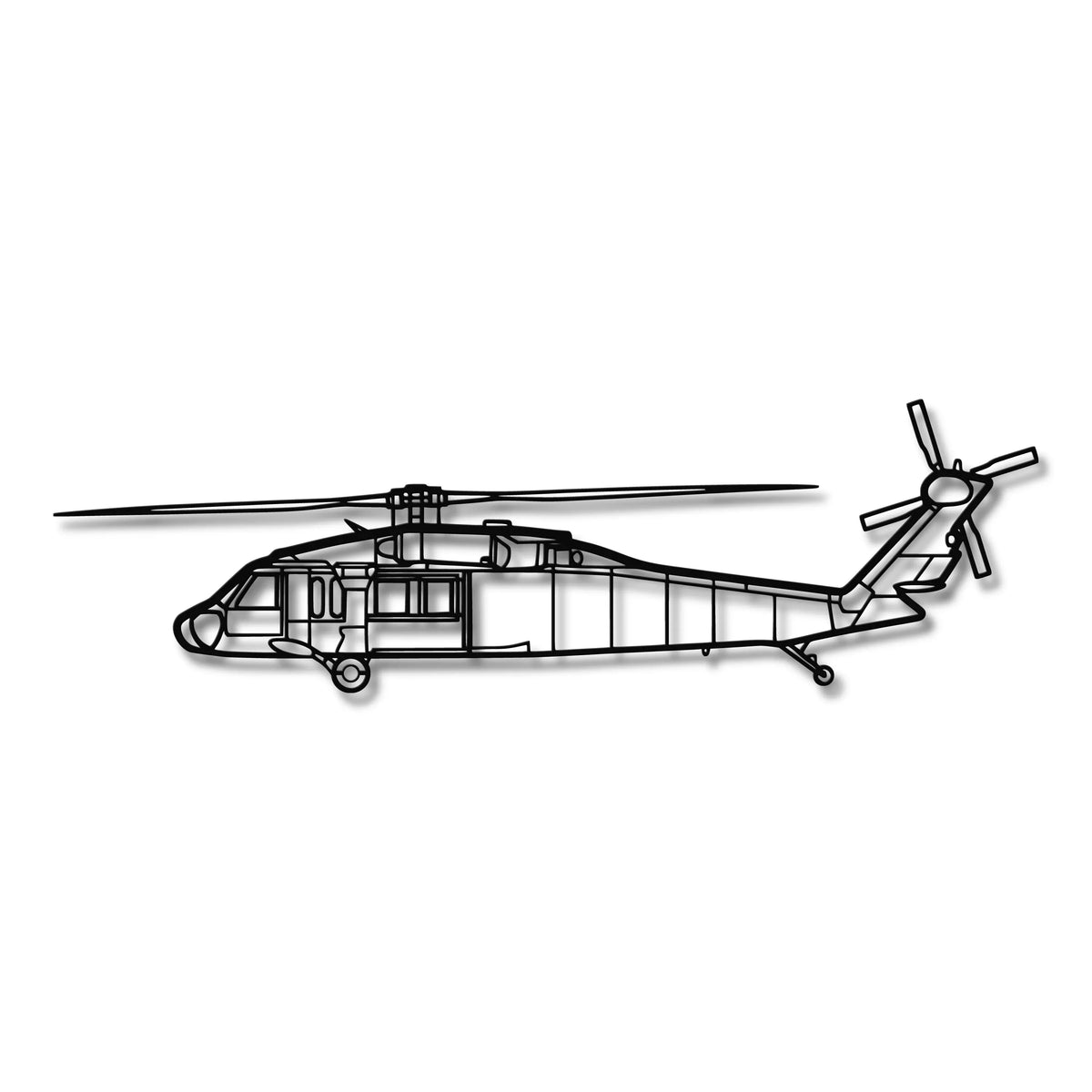 Sikorsky UH-60L Black Hawk - Metalowa dekoracja ścienna - szczegółowy model 3D ze stali