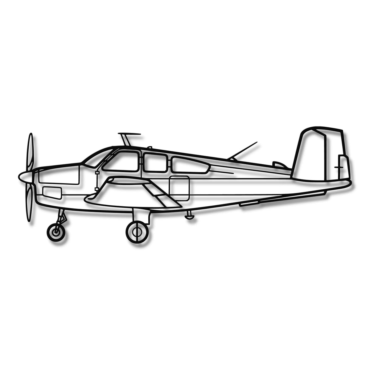 Beechcraft V35 Bonanza - Metalowa dekoracja ścienna - szczegółowy model 3D ze stali