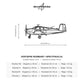 Wymiary i specyfikacja techniczna modelu: Beechcraft V35 Bonanza - Metalowa dekoracja ścienna