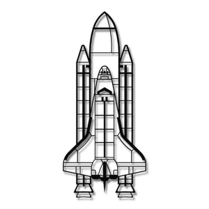 Wahadłowiec Discovery – Metalowa sylwetka na ścianę - precyzyjne detale metalowego modelu