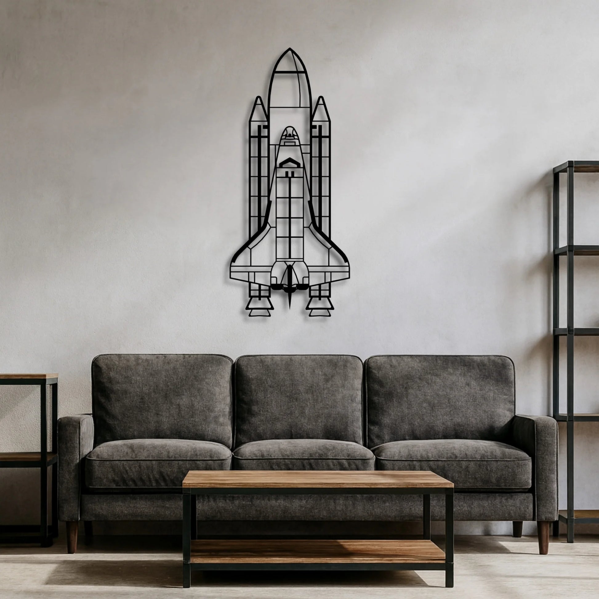 Wahadłowiec Discovery – Metalowa sylwetka na ścianę | Aircraft Sketches