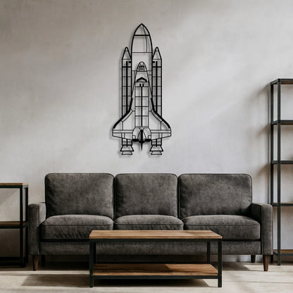 Wahadłowiec Discovery – Metalowa sylwetka na ścianę | Aircraft Sketches