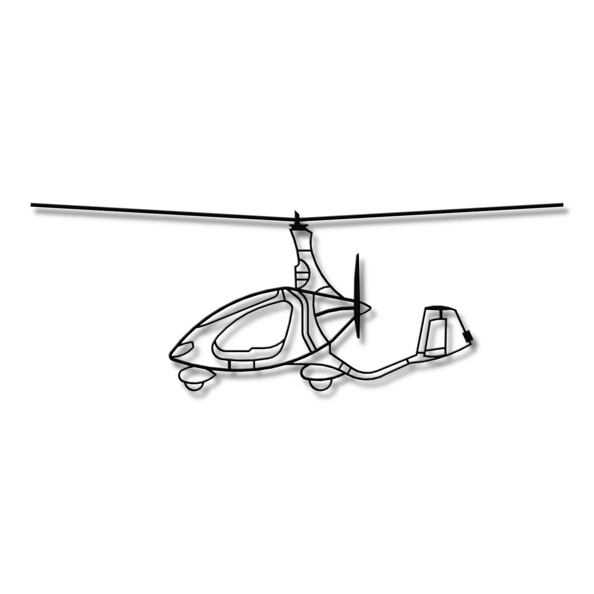 Wiatrakowiec Autogyro Cavalon – Metalowa sylwetka na ścianę - precyzyjne detale metalowego modelu