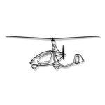 Wiatrakowiec Autogyro Cavalon – Metalowa sylwetka na ścianę - precyzyjne detale metalowego modelu