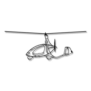 Wiatrakowiec Autogyro Cavalon – Metalowa sylwetka na ścianę - precyzyjne detale metalowego modelu
