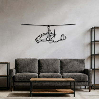 Wiatrakowiec Autogyro Cavalon – Metalowa sylwetka na ścianę